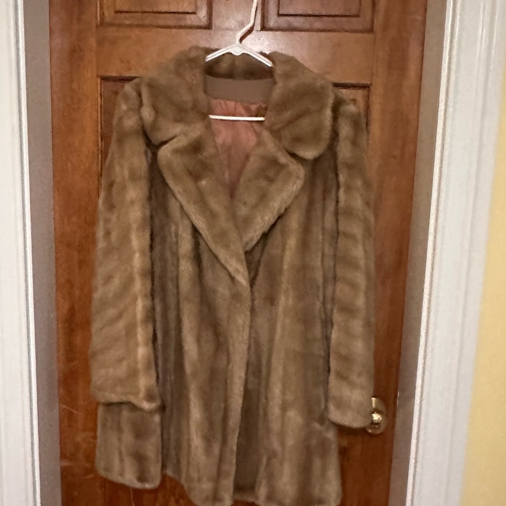 Elegant Brown Faux Fur Coat